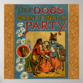 Dog Dinner Party  hondenafbeelding Poster (Voorkant)