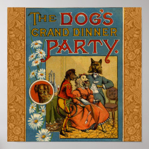 Dog Dinner Party  hondenafbeelding Poster