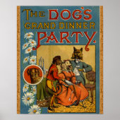 Dog Dinner Party  hondenafbeelding Poster (Voorkant)
