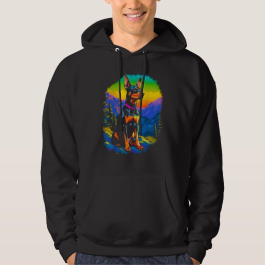 Dog Doberman Pinscher Hike Hoodie (Voorkant)