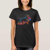 Dog Doberman Pinscher in Space Science T-shirt (Voorkant)