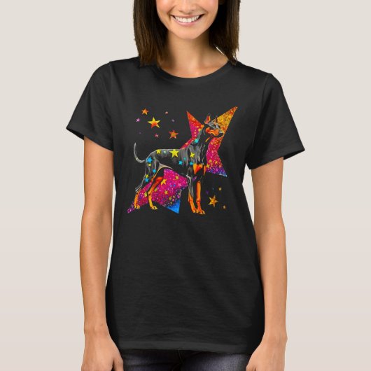 Dog Doberman Pinscher Space Astrophysics T-shirt (Voorkant)