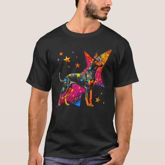 Dog Doberman Pinscher Space Astrophysics T-shirt (Voorkant)