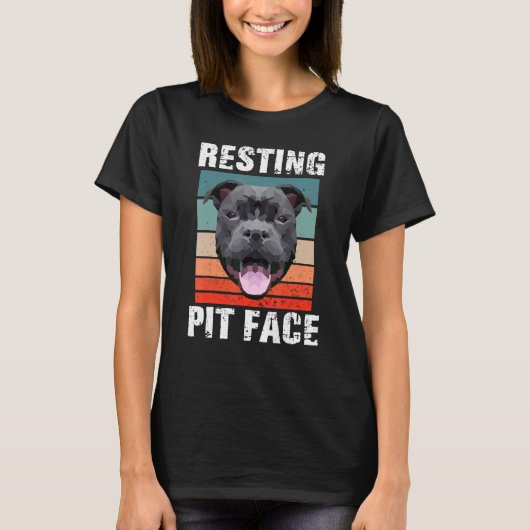 Dog Dog Pitbull Pittie Resting Pit Face Pitbull T-shirt (Voorkant)