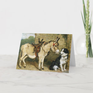 Dog & Donkey Animal Friends - kunst van Emms Kaart