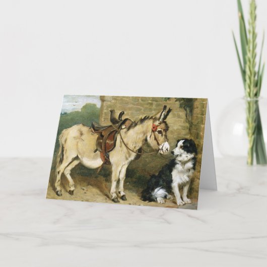 Dog & Donkey Animal Friends -  kunst van Emms Kaart (Voorkant)