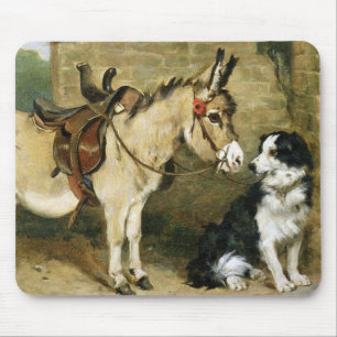 Dog & Donkey Animal Friends - kunst van Emms Muismat