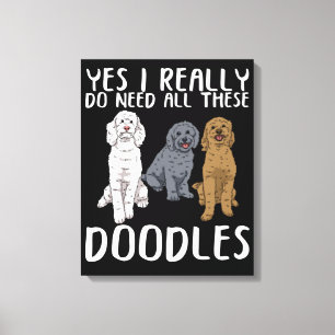 Dog Doodle Ma geeft pap Labradoodle Doodle Canvas Afdruk