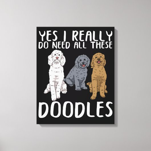 Dog Doodle Ma geeft pap Labradoodle Doodle Canvas Afdruk (Voorkant)