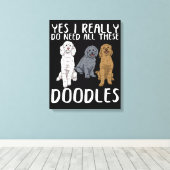 Dog Doodle Ma geeft pap Labradoodle Doodle Canvas Afdruk (Insitu (Houten vloer))