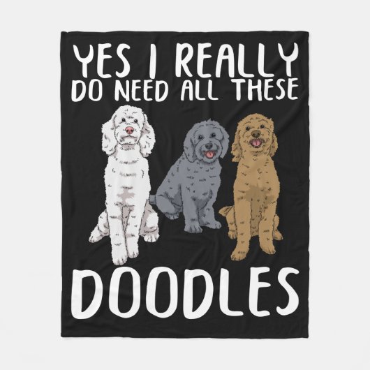 Dog Doodle Ma geeft pap Labradoodle Doodle Fleece Deken (Voorkant)