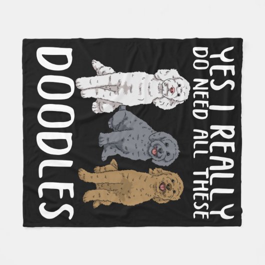 Dog Doodle Ma geeft pap Labradoodle Doodle Fleece Deken (Voorkant (Horizontaal))