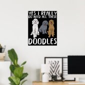 Dog Doodle Ma geeft pap Labradoodle Doodle Poster (Thuiskantoor)