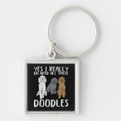Dog Doodle Ma geeft pap Labradoodle Doodle Sleutelhanger (Voorkant)