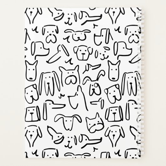Dog Doodles | Gepersonaliseerde Monogram Planner (Achterkant)
