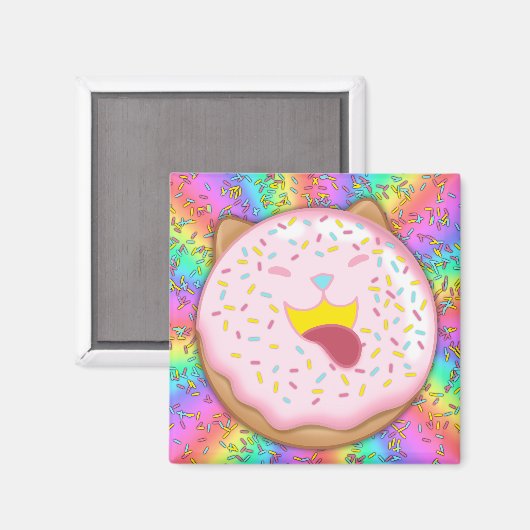 Dog-Doughnut: Bevroren met achtergrondpin Magneet (Voorkant / Achterkant)