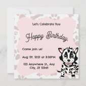 Dog drawing invitation for women's party.  kaart (Voorkant)