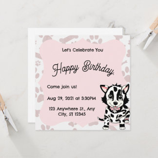 Dog drawing invitation for women's party.  kaart