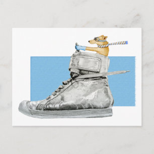 Dog Drift een schoen 2 Briefkaart