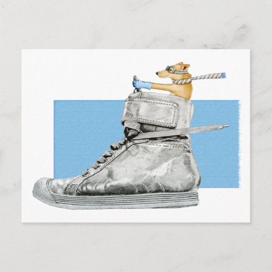 Dog Drift een schoen 2 Briefkaart (Voorkant)