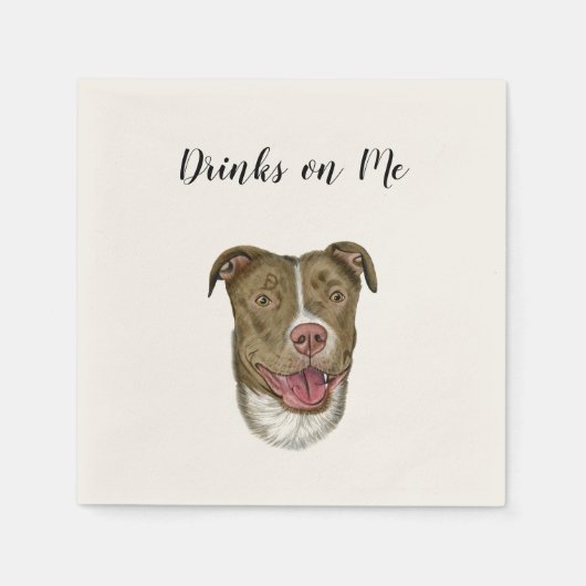 Dog Drink op me Napkins (Dog) Servet (Voorkant)