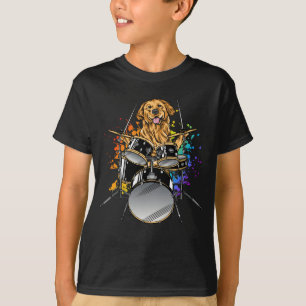 Dog Drummer die Drums Boy speelt T-shirt