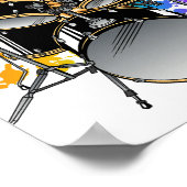 Dog Drummer-speldrums Poster (Hoek)
