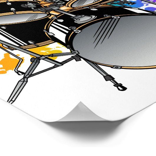 Dog Drummer-speldrums Poster (Hoek)