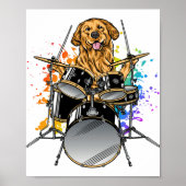 Dog Drummer-speldrums Poster (Voorkant)