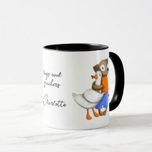 Dog Duck Funny Love Script Persoonlijke naam Mok