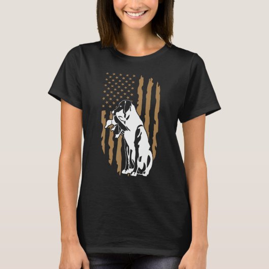 Dog Duck Hunting American Flag T-shirt (Voorkant)