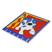 Dog, Dutch Delft Kijk Tegeltje (Zijkant)
