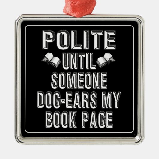 Dog Ear Books Humor Metalen Ornament (Voorkant)