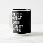 Dog Ear Books Humor Tweekleurige Koffiemok (Voorkant links)