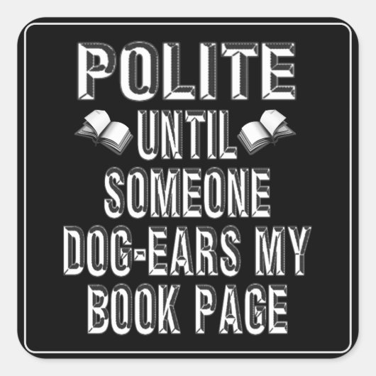 Dog Ear Books Humor Vierkante Sticker (Voorkant)
