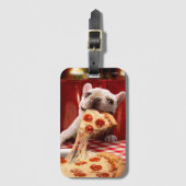 Dog Eating Pizza Slice Bagagelabel (Voorkant (verticaal))