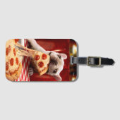 Dog Eating Pizza Slice Bagagelabel (Voorkant (horizontaal))