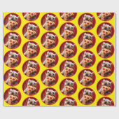 Dog Eating Pizza Slice Cadeaupapier (Vlak)