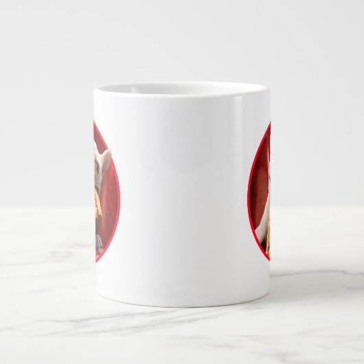 Dog Eating Pizza Slice Grote Koffiekop (Voorkant)