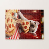 Dog Eating Pizza Slice Legpuzzel (Horizontaal)