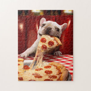 Dog Eating Pizza Slice Legpuzzel