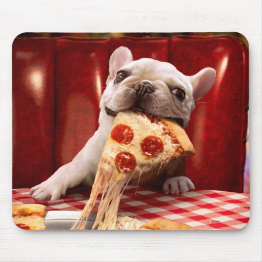 Dog Eating Pizza Slice Muismat (Voorkant)