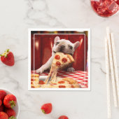 Dog Eating Pizza Slice Servet (Insitu)