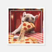 Dog Eating Pizza Slice Servet (Voorkant)
