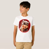Dog Eating Pizza Slice T-shirt (Voorkant volledig)
