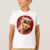 Dog Eating Pizza Slice T-shirt (Voorkant)