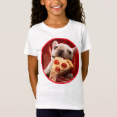 Dog Eating Pizza Slice T-shirt (Voorkant)