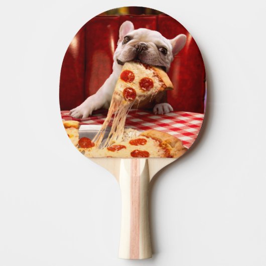 Dog Eating Pizza Slice Tafeltennisbatje (Voorkant)