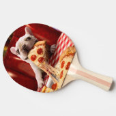 Dog Eating Pizza Slice Tafeltennisbatje (Zijkant)