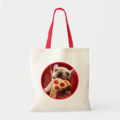 Dog Eating Pizza Slice Tote Bag (Voorkant)
